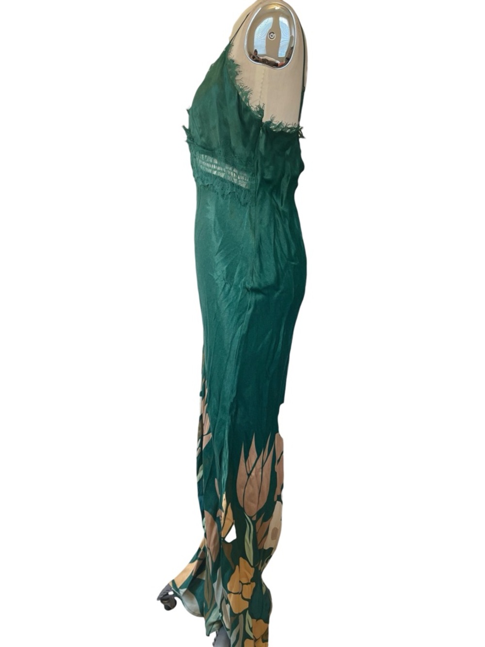 ❤️ NWT! Anthropologie x Bl^nk Eustella Bare Green Maxi Satin Slip Dress XL - Picture 9 of 15